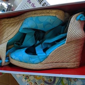 COACH Azur Marnie Wedge Espadrilles Sz 7